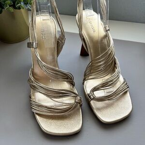 Vince Elegant Gold Strappy Sandals